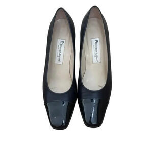 Etienne Aigner Women's Black Cap Toe Pull-On Pumps Shoes Size 10